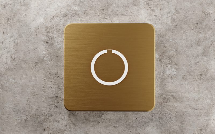 Square Modern Brass Doorbell Button by Luxello Door Bells
